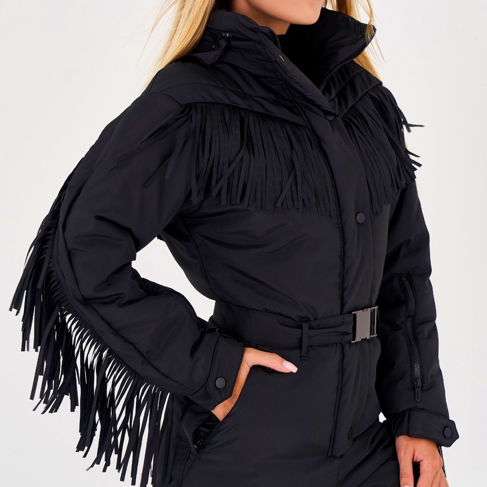 M Black Fringe Ski Suit - Insulated and Waterproof